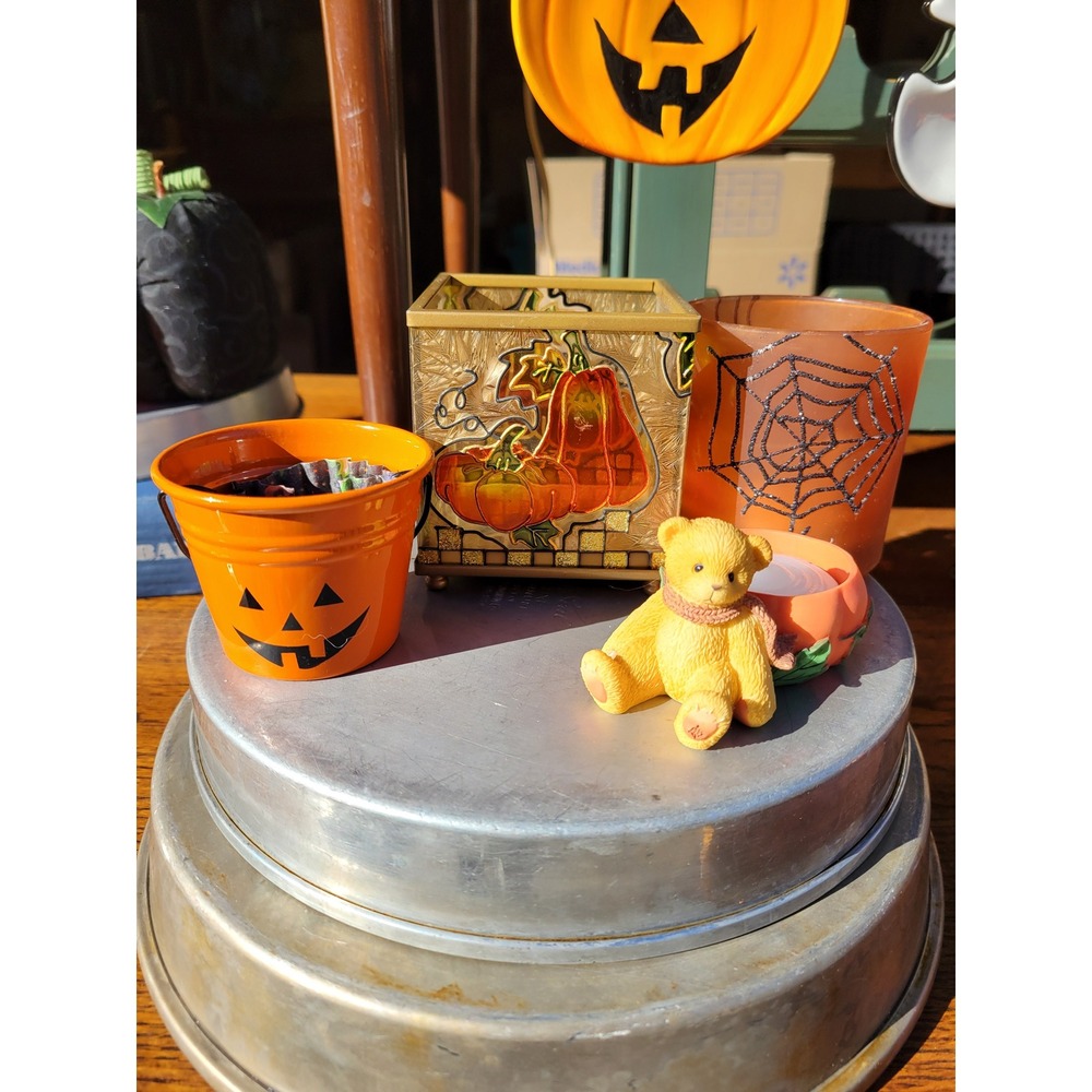 Vintage 90s/00s Halloween Candle Holder Lot | Yankee Candle | Cherished Teddies